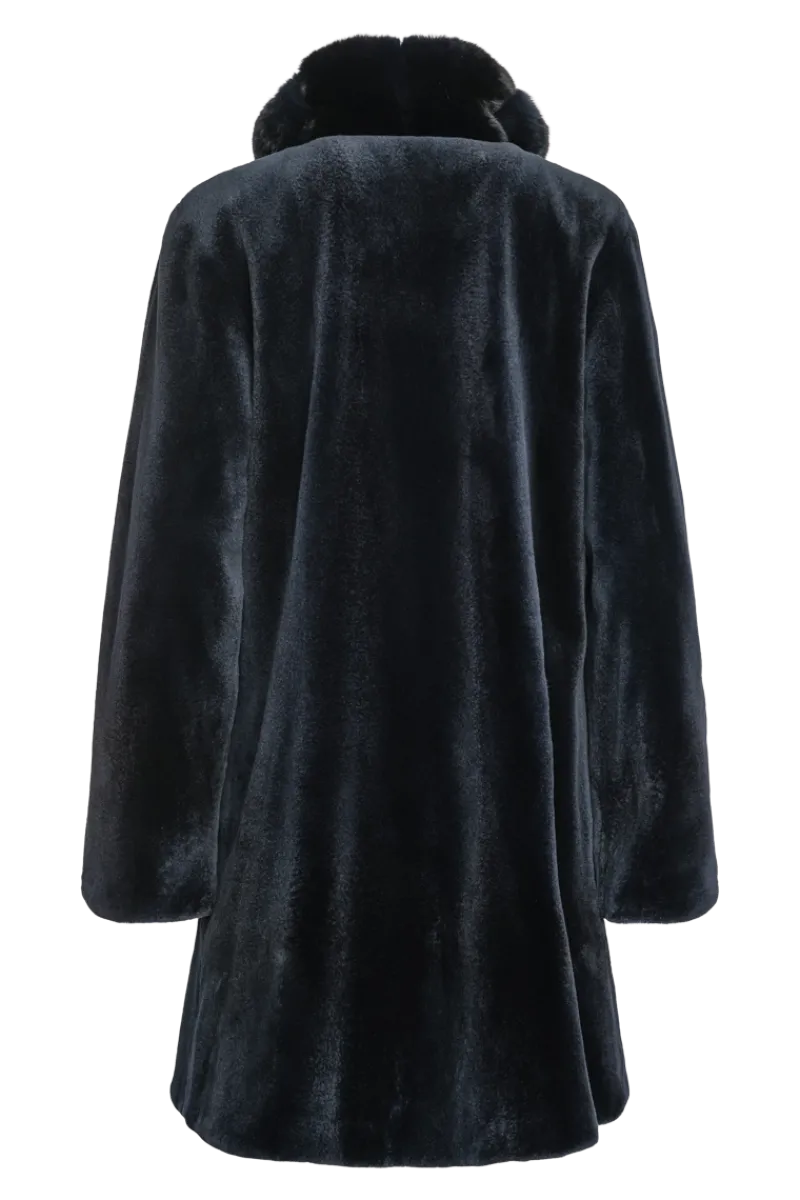 Discount Reversible Sheared Mink and Chinchilla Fitted Mid-Length Fur Coat Women Mink|Fur Coats