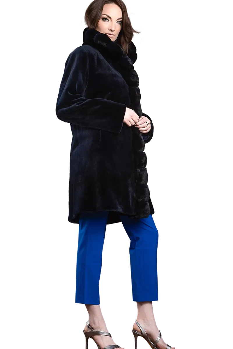 Discount Reversible Sheared Mink and Chinchilla Fitted Mid-Length Fur Coat Women Mink|Fur Coats