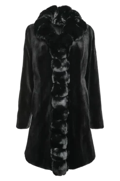 Discount Reversible Sheared Mink and Chinchilla Fitted Mid-Length Fur Coat Women Mink|Fur Coats