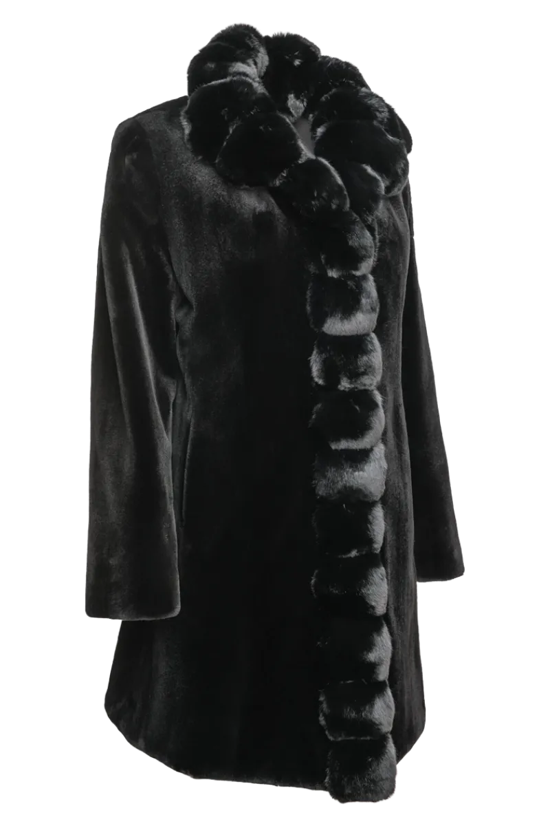 Discount Reversible Sheared Mink and Chinchilla Fitted Mid-Length Fur Coat Women Mink|Fur Coats