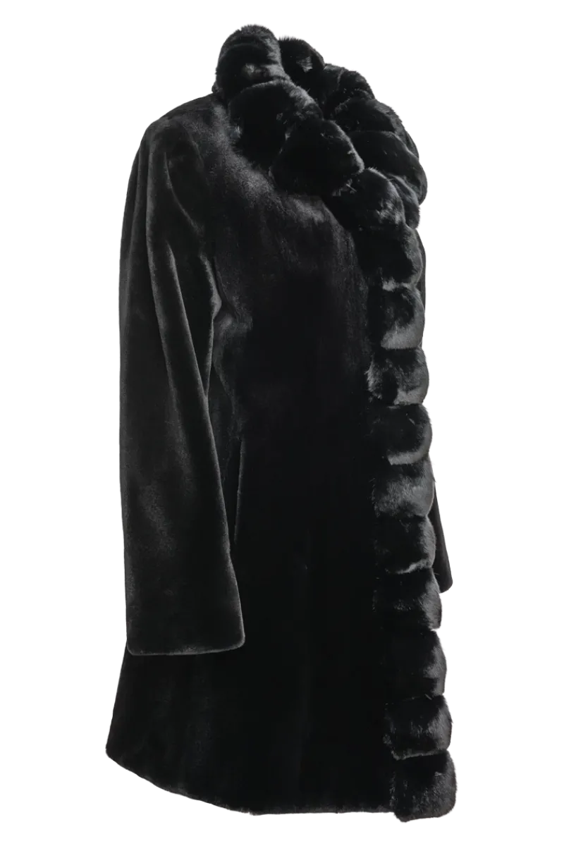 Discount Reversible Sheared Mink and Chinchilla Fitted Mid-Length Fur Coat Women Mink|Fur Coats