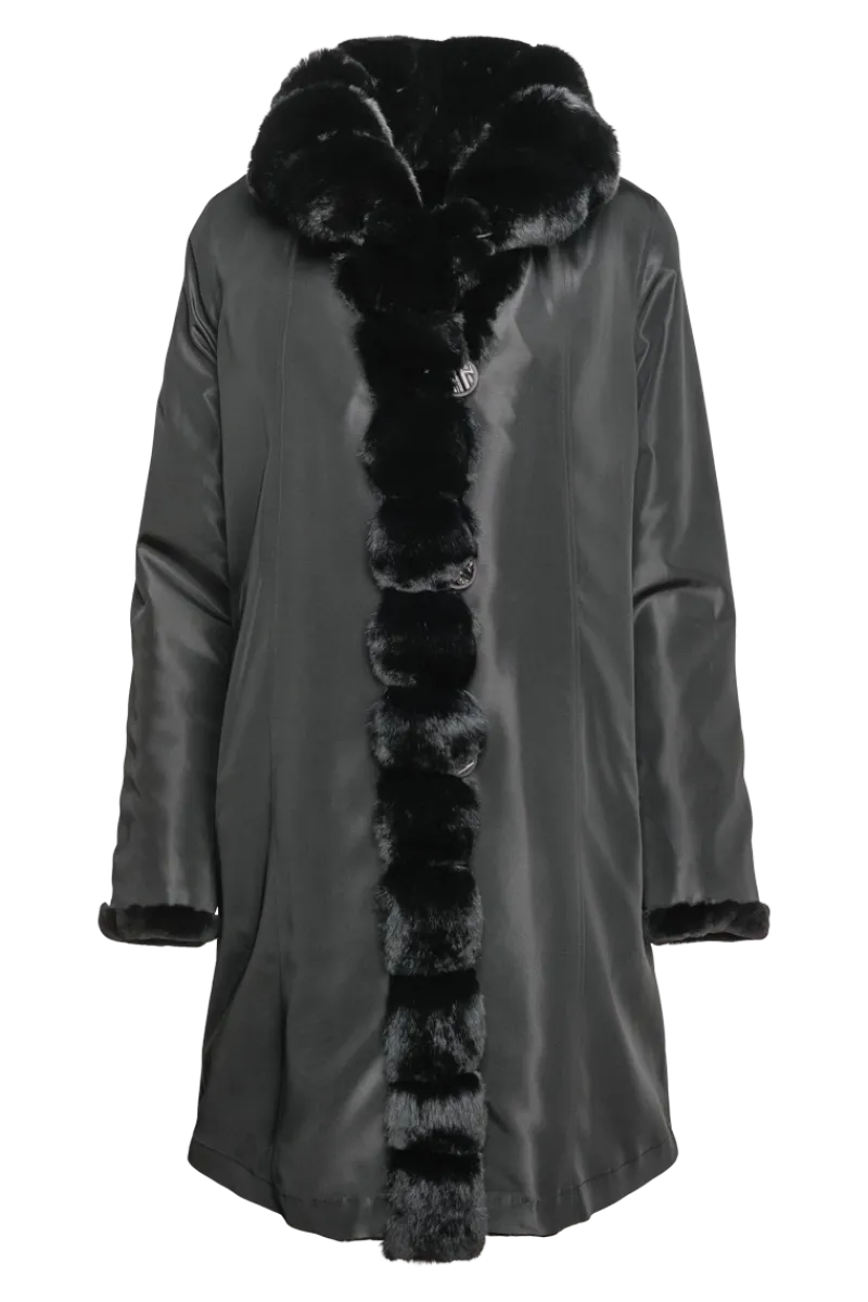Discount Reversible Sheared Mink and Chinchilla Fitted Mid-Length Fur Coat Women Mink|Fur Coats