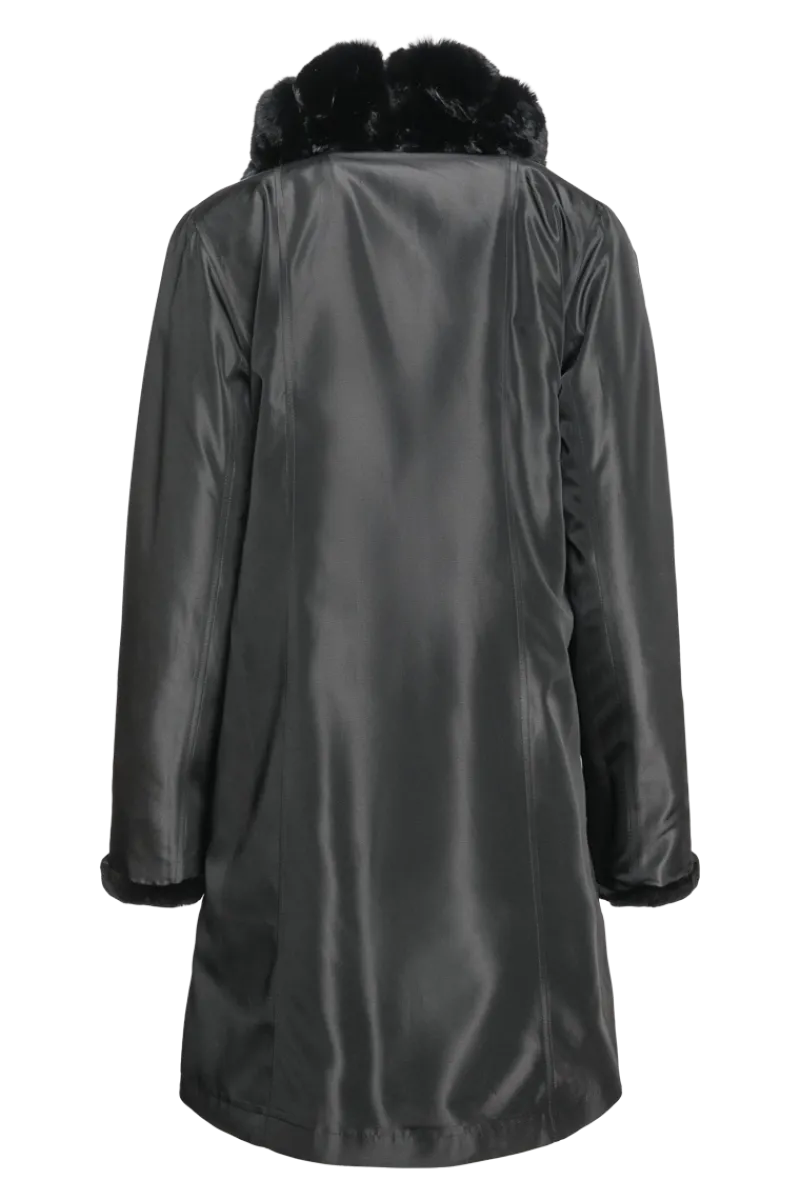 Discount Reversible Sheared Mink and Chinchilla Fitted Mid-Length Fur Coat Women Mink|Fur Coats