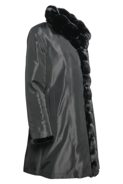 Discount Reversible Sheared Mink and Chinchilla Fitted Mid-Length Fur Coat Women Mink|Fur Coats