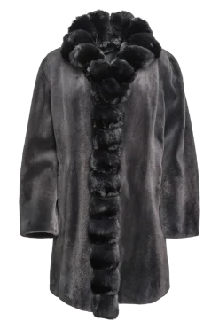 Discount Reversible Sheared Mink and Chinchilla Fitted Mid-Length Fur Coat Women Mink|Fur Coats