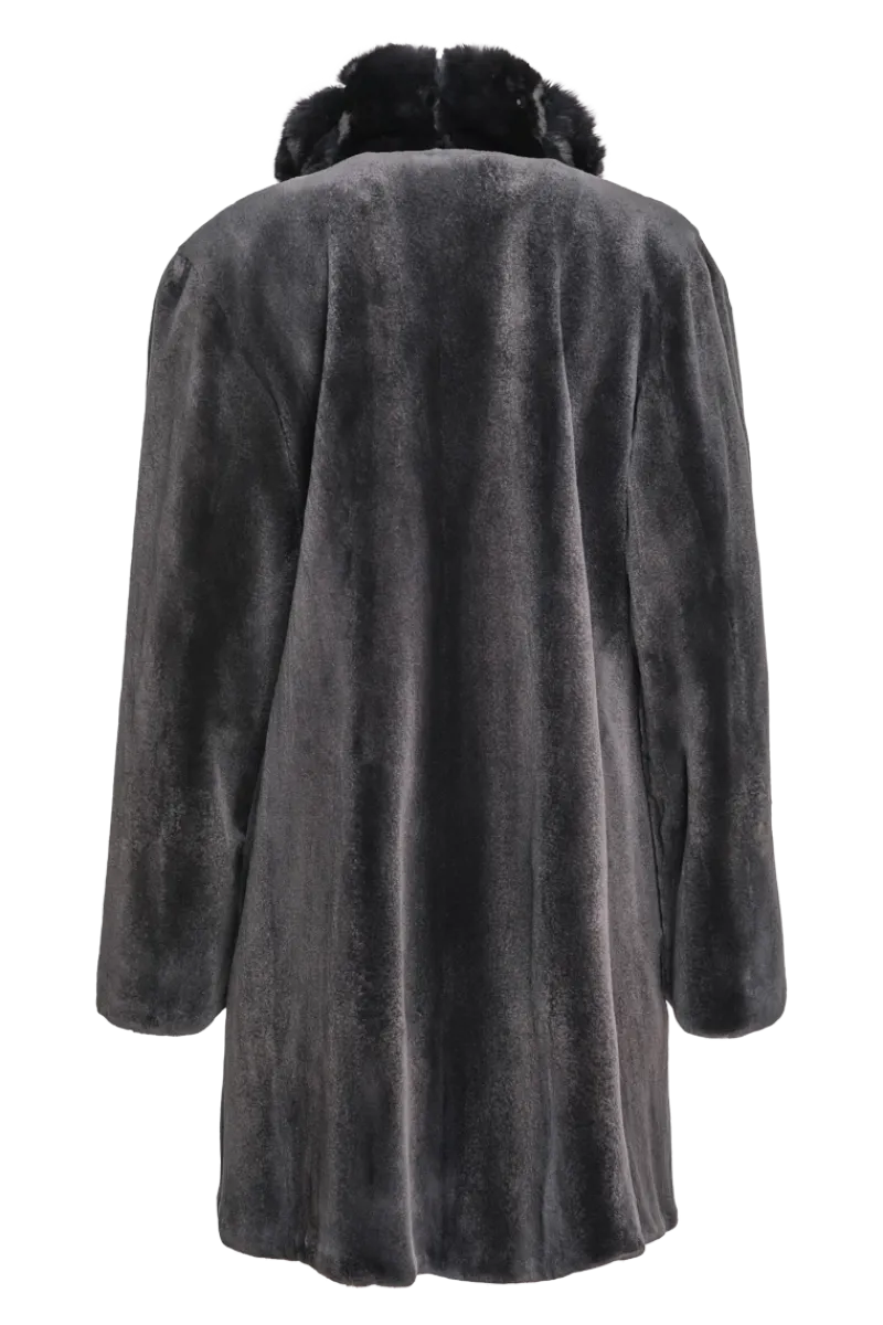 Discount Reversible Sheared Mink and Chinchilla Fitted Mid-Length Fur Coat Women Mink|Fur Coats