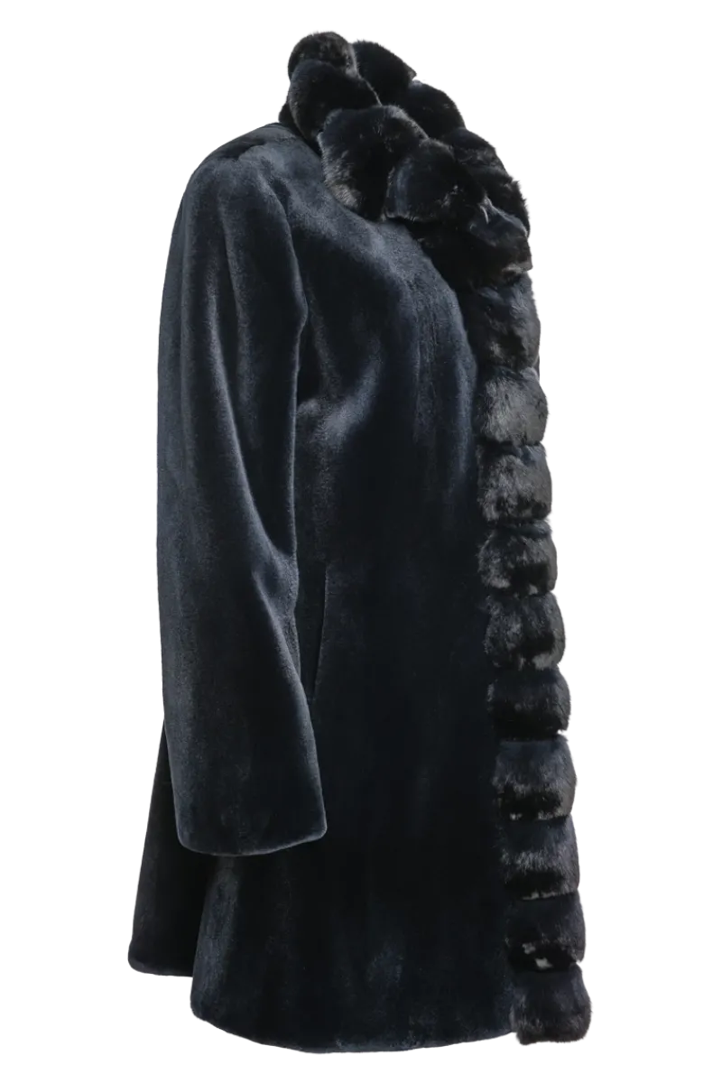 Discount Reversible Sheared Mink and Chinchilla Fitted Mid-Length Fur Coat Women Mink|Fur Coats