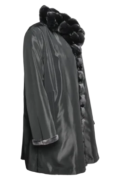 Discount Reversible Sheared Mink and Chinchilla Fitted Mid-Length Fur Coat Women Mink|Fur Coats