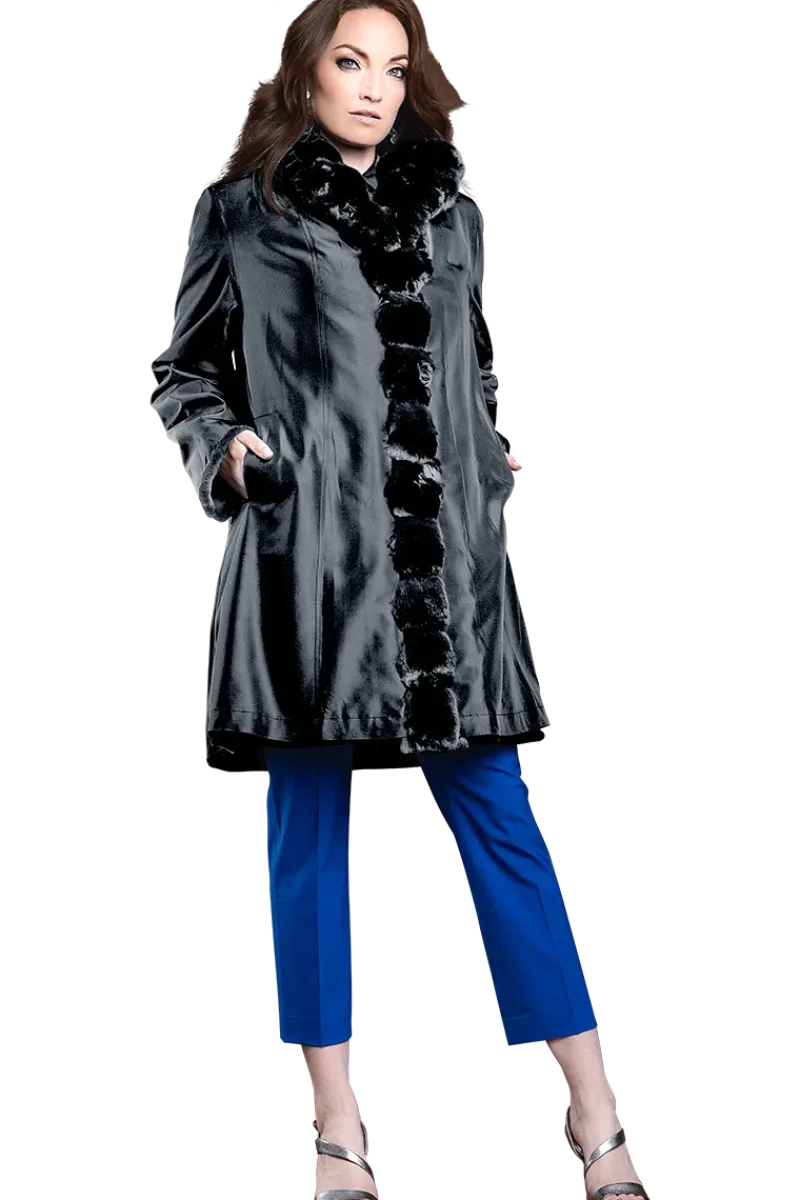 Discount Reversible Sheared Mink and Chinchilla Fitted Mid-Length Fur Coat Women Mink|Fur Coats