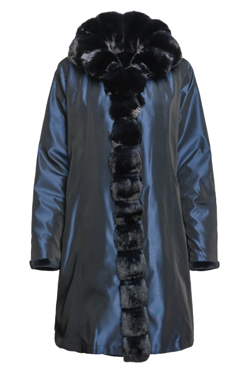 Discount Reversible Sheared Mink and Chinchilla Fitted Mid-Length Fur Coat Women Mink|Fur Coats