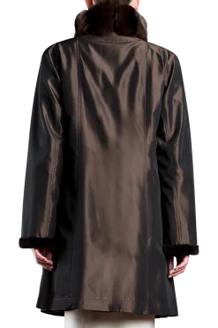 Discount Reversible Sheared Mink and Chinchilla Fitted Mid-Length Fur Coat Women Mink|Fur Coats