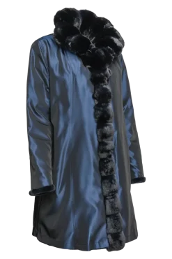 Discount Reversible Sheared Mink and Chinchilla Fitted Mid-Length Fur Coat Women Mink|Fur Coats