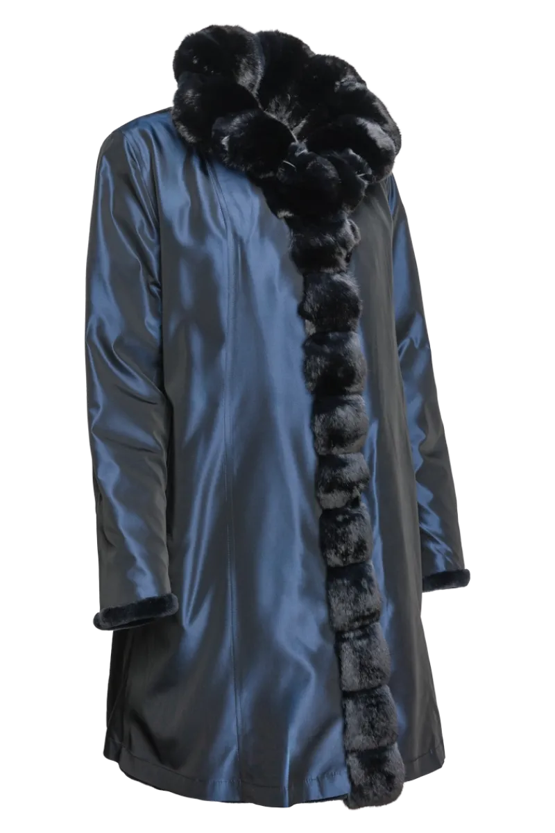 Discount Reversible Sheared Mink and Chinchilla Fitted Mid-Length Fur Coat Women Mink|Fur Coats