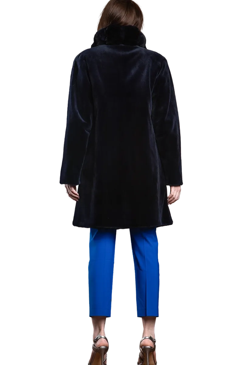 Discount Reversible Sheared Mink and Chinchilla Fitted Mid-Length Fur Coat Women Mink|Fur Coats