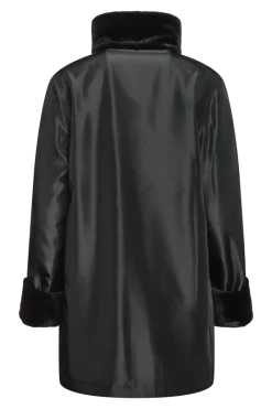 Clearance Reversible Sheared Mink Mid-Length Fur Coat - Wing Collar - TB Cuff Women Mink|Fur Coats
