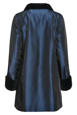 Clearance Reversible Sheared Mink Mid-Length Fur Coat - Wing Collar - TB Cuff Women Mink|Fur Coats