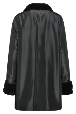 Clearance Reversible Sheared Mink Mid-Length Fur Coat - Wing Collar - TB Cuff Women Mink|Fur Coats