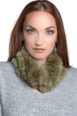 Hot Rex Rabbit Fur Funnel Women Scarves|Rex Rabbit