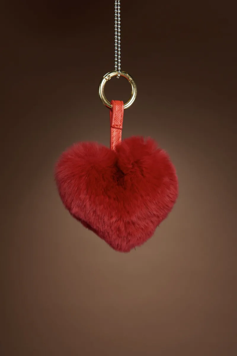 Sale Rex Rabbit Heart Fur Keychain Women Boots & Handbags