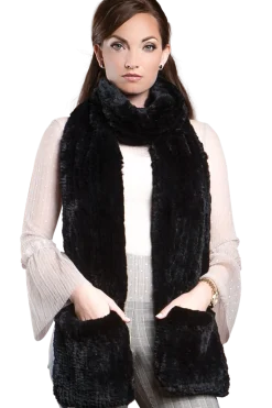 Online Rex Rabbit Knitted Poche Scarf with Pockets Women Scarves|Rex Rabbit