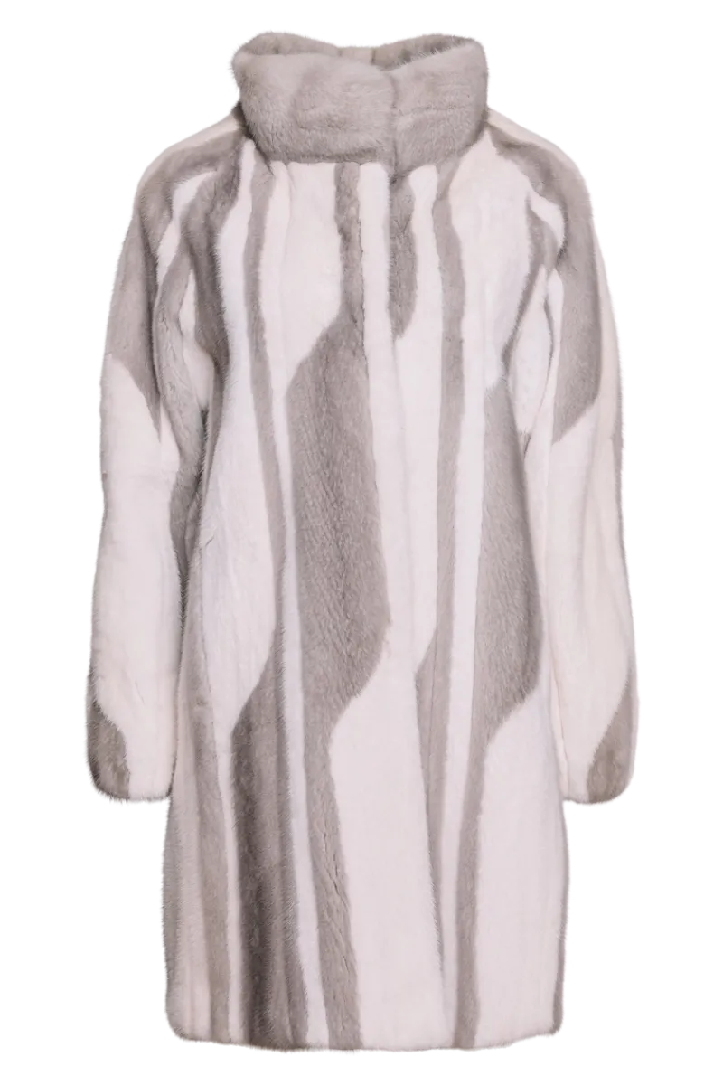 Sale Sapphire & Bleached White Mink Fur Jacket Women Mink|Fur Coats