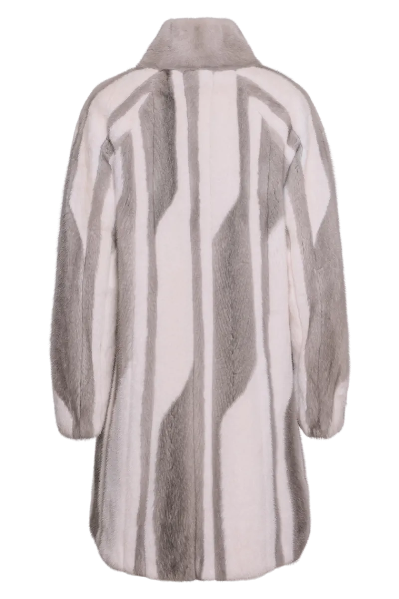 Sale Sapphire & Bleached White Mink Fur Jacket Women Mink|Fur Coats