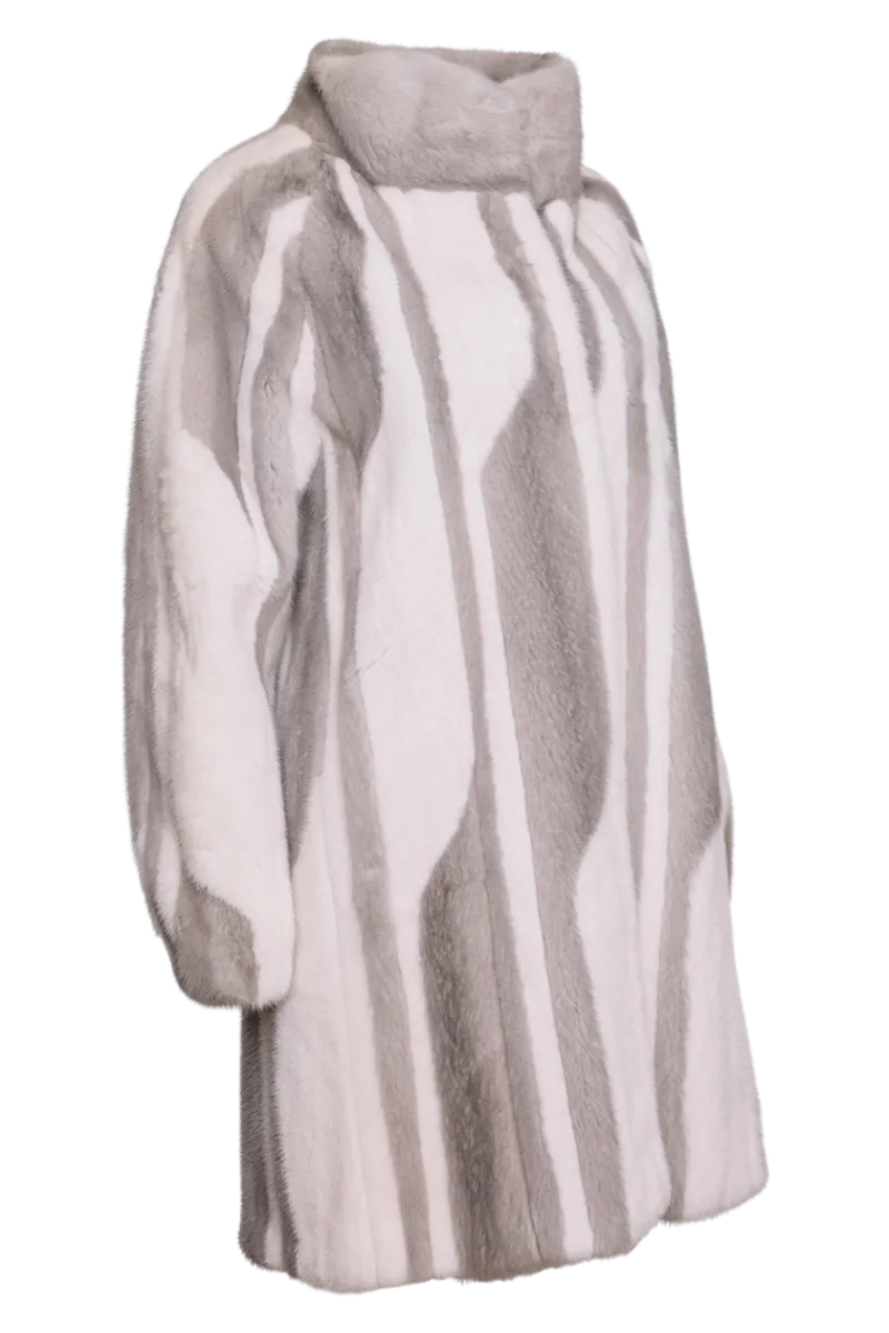 Sale Sapphire & Bleached White Mink Fur Jacket Women Mink|Fur Coats