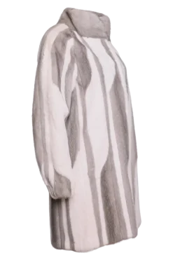 Sale Sapphire & Bleached White Mink Fur Jacket Women Mink|Fur Coats
