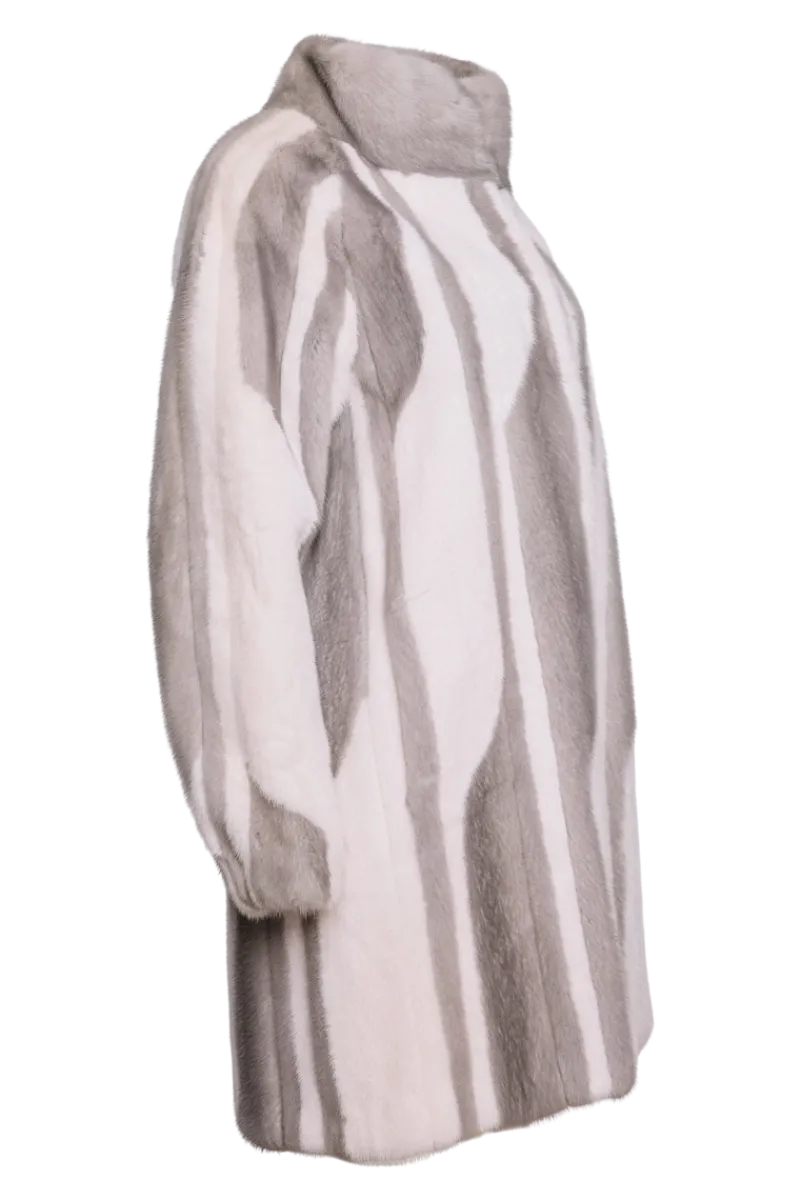 Sale Sapphire & Bleached White Mink Fur Jacket Women Mink|Fur Coats