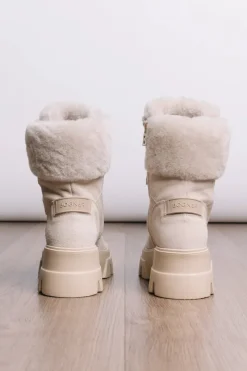 Online Sapporo Mixed Leather Shearling Boots Women Boots & Handbags