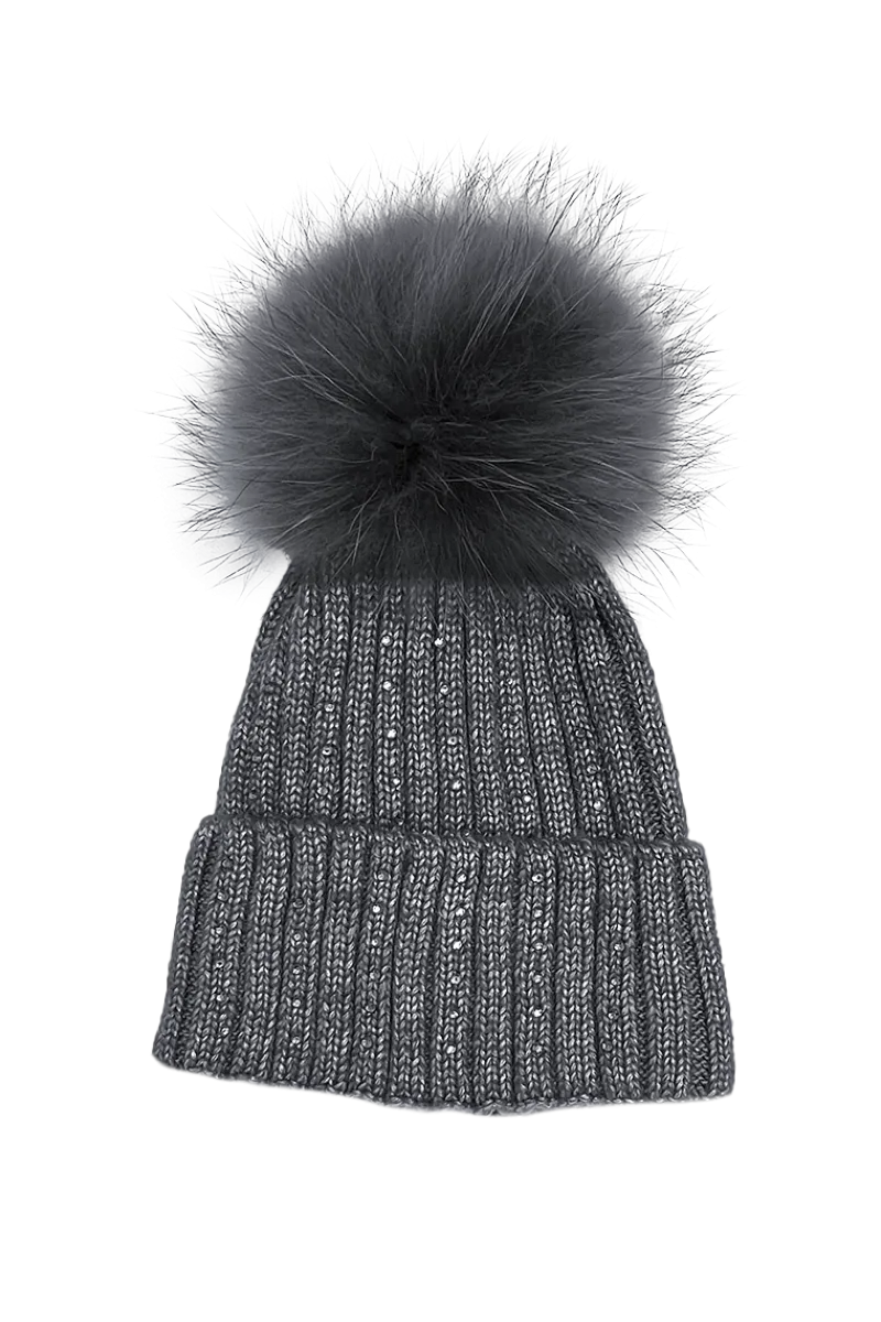 Discount Serena Wool Hat with Detachable Fox Fur Pompom Women Ski Accessories & Gear