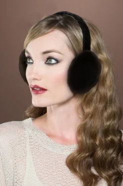 New Sheared Mink Fur Earmuffs Women Headbands & Earmuffs