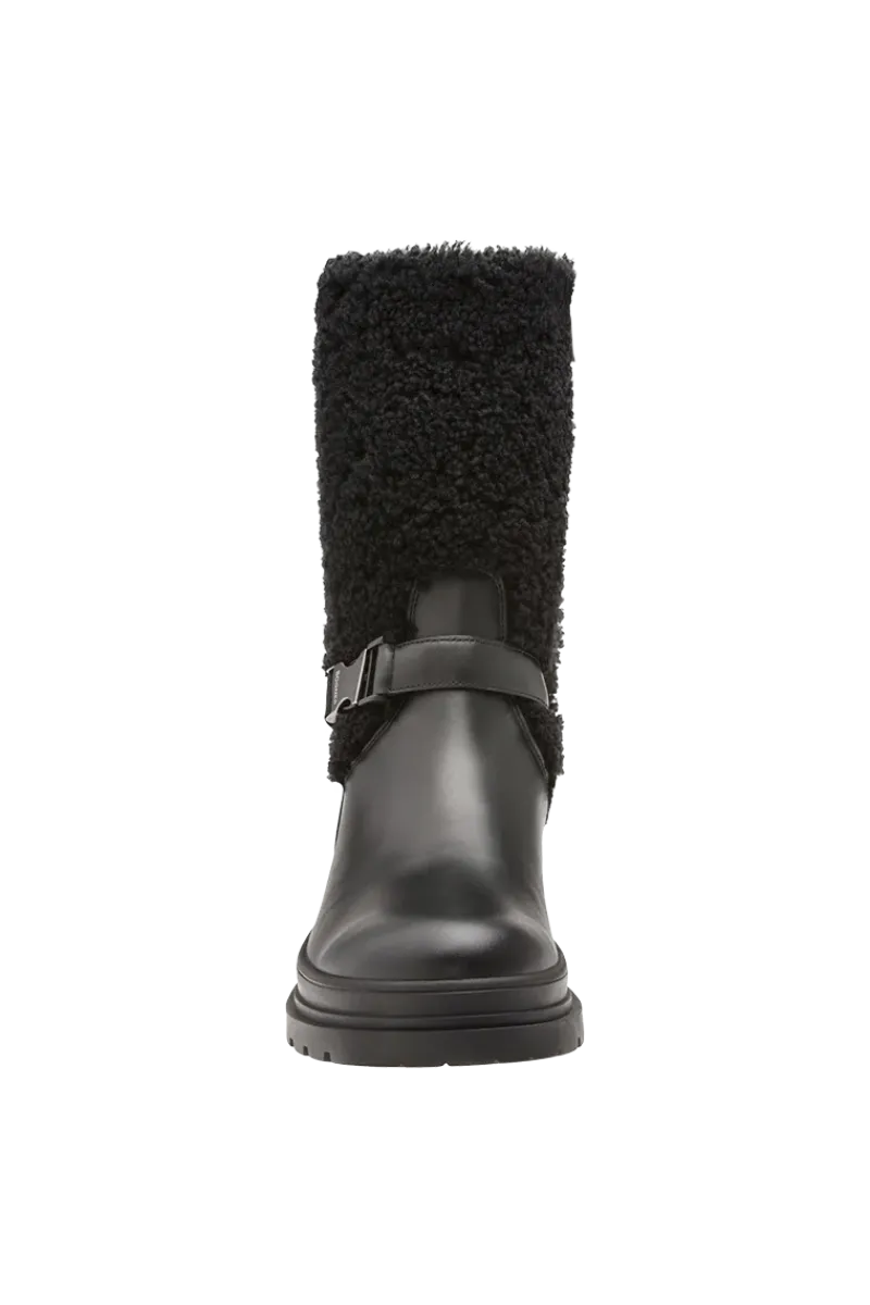 Outlet St. Moritz Mid-Calf Leather & Shearling Boots Women Boots & Handbags