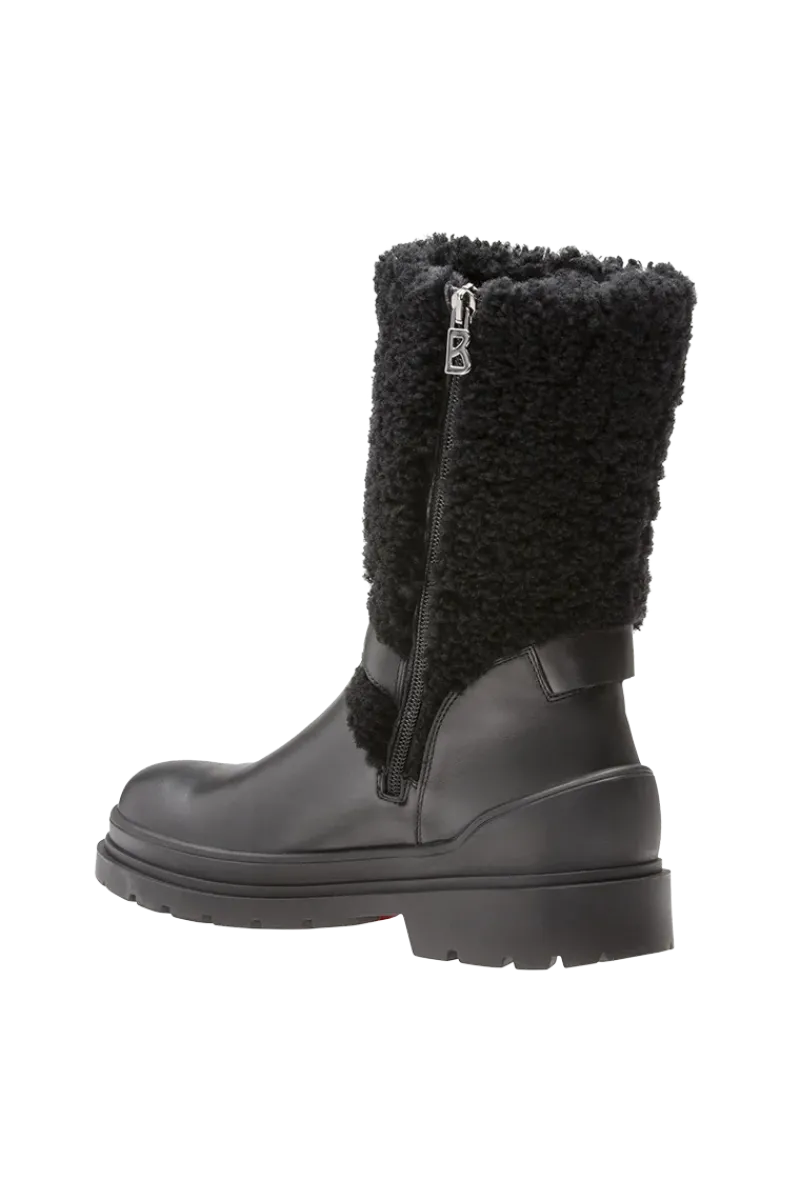 Outlet St. Moritz Mid-Calf Leather & Shearling Boots Women Boots & Handbags