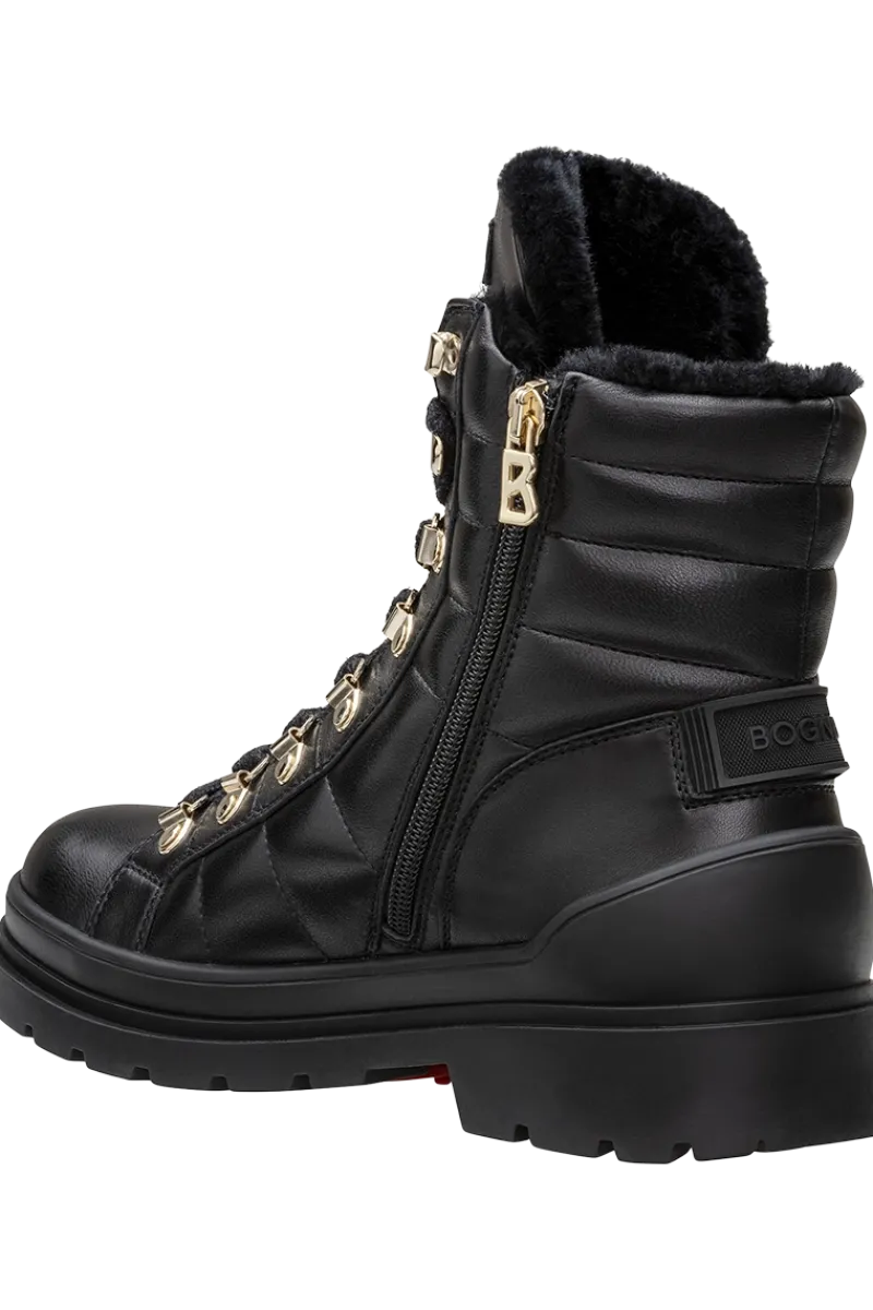 Outlet St. Moritz Stitched Leather & Shearling Spike Boots Women Boots & Handbags