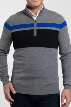 Outlet Stripe Half-Zip Wool Ski Sweater Ski Layers