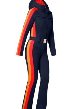 Hot Suvi Softshell Hooded Striped Ski Suit Women Ski Jackets