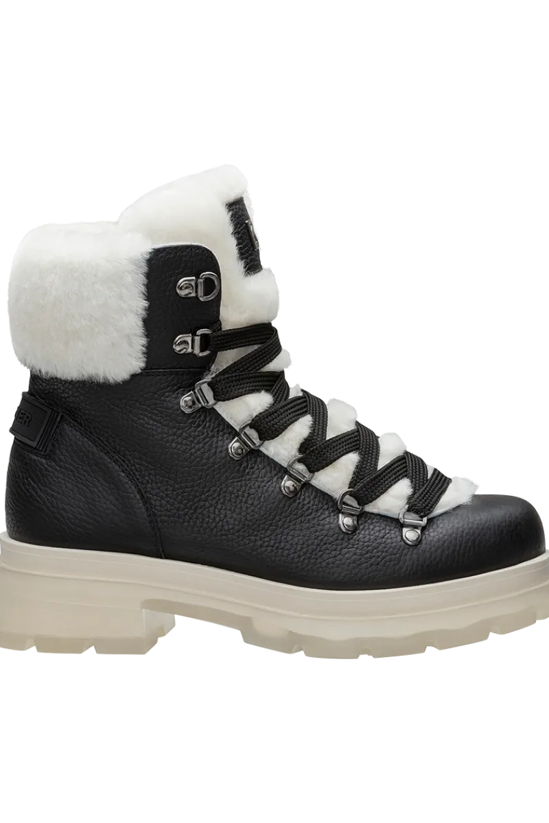 Hot Swansea Two-Tone Grain Leather Translucent Sole Shearling Boots Women Boots & Handbags