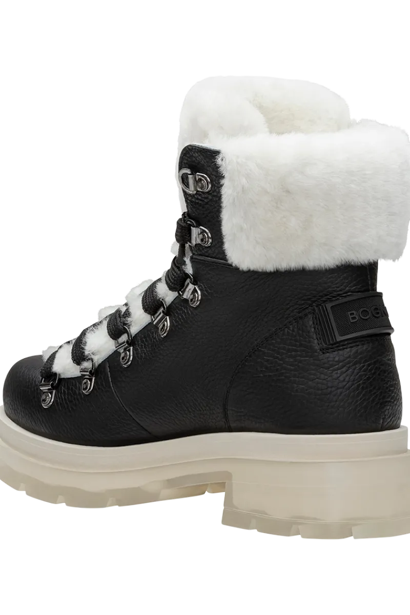 Hot Swansea Two-Tone Grain Leather Translucent Sole Shearling Boots Women Boots & Handbags