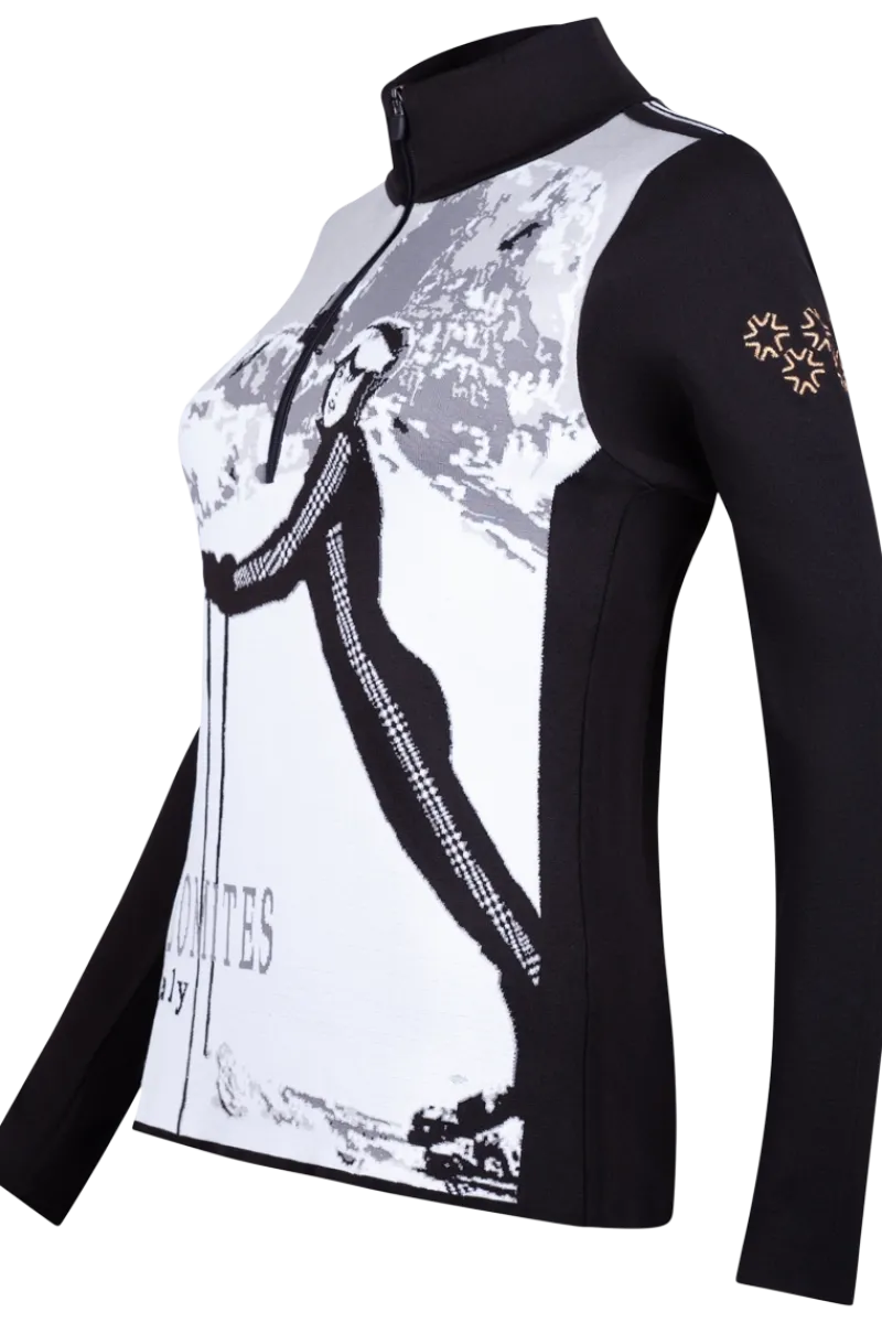 Online Teide No Wording Knitted Half Zip First Layer Sweater Women Ski Layers
