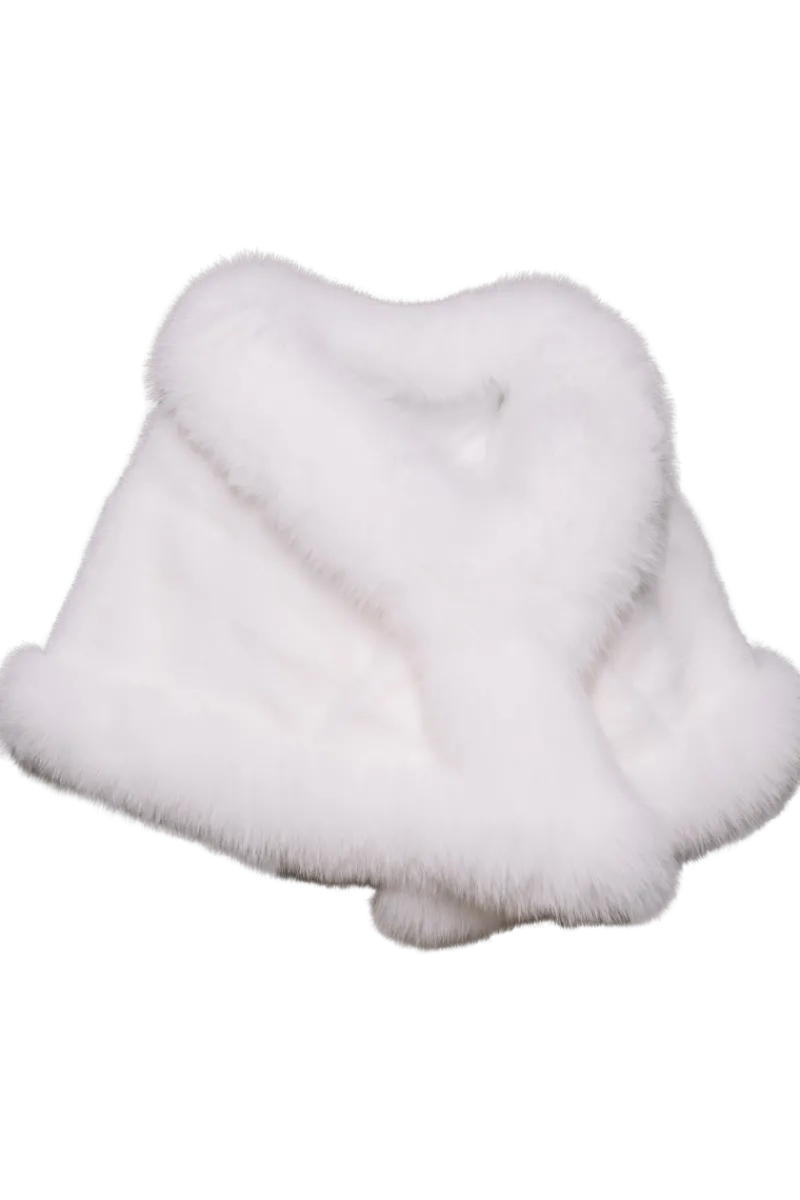 New Traditional Horizontal Mink - Fox Fur Cape Women Bridal Evening Fur|Mink
