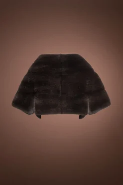 Online Triangle Shaped Mink Fur Shrug Women Fur Jackets