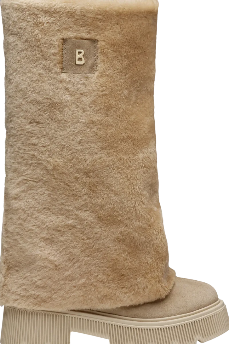 New Turin Grained Leather Tall Shearling Boots Women Boots & Handbags