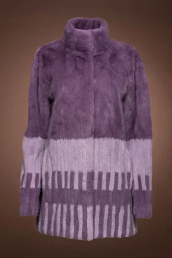 Outlet Two s Piano Key Mink Fur Jacket Women Fur Jackets
