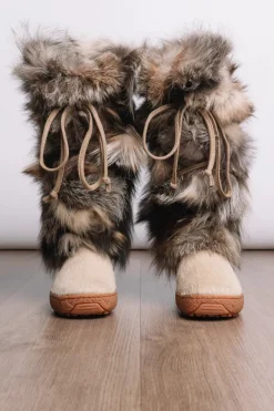 Sale Volpe Tall Patchwork Fox Wool-Lined Fur Boots Women Boots & Handbags