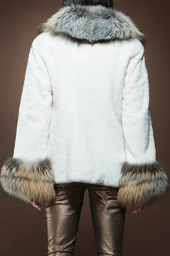 New Sheared Beaver and Fox Fur Jacket Women Fur Jackets
